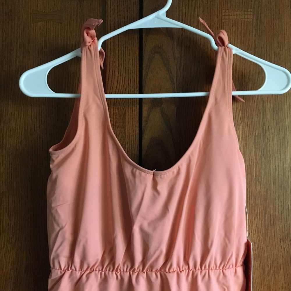 Kortni Jeane Light Coral High- Waist One Piece